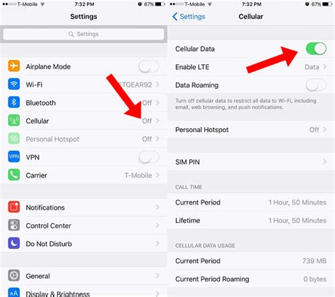 cellular data options not showing iphone