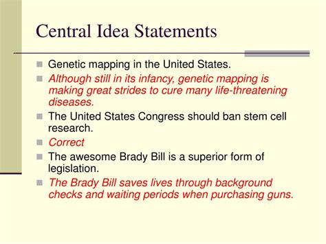central idea statement examples