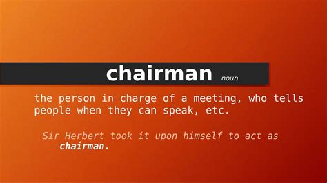 chairman meaning in tamil with example