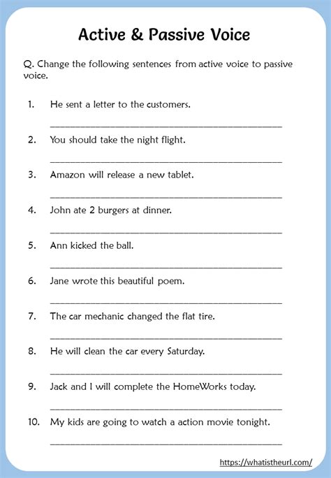 change active to passive voice exercises with answers pdf