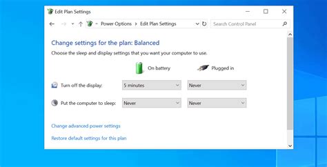 change advanced power settings windows 10