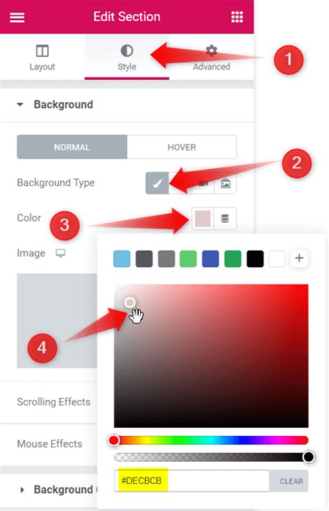 change background color wordpress elementor