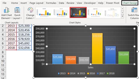 change chart style 8 in excel