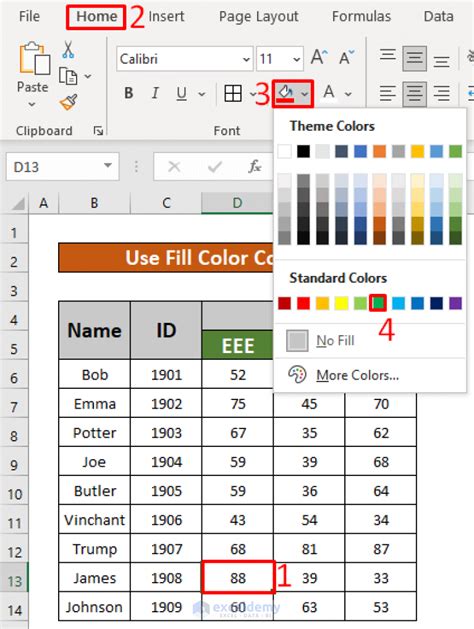 change default colors in excel