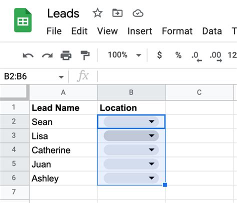 change drop down list based on cell value google sheets