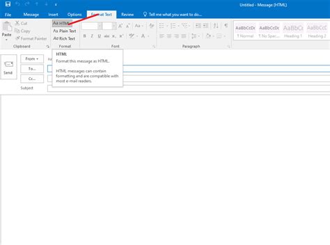 change email from plain text to html