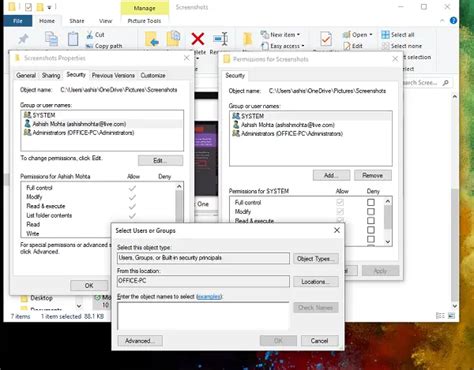 change folder permissions windows 10