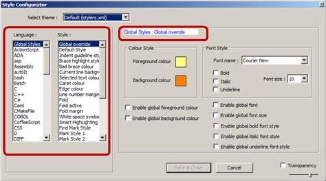 change font in notepad++