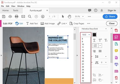change font size pdf form adobe reader