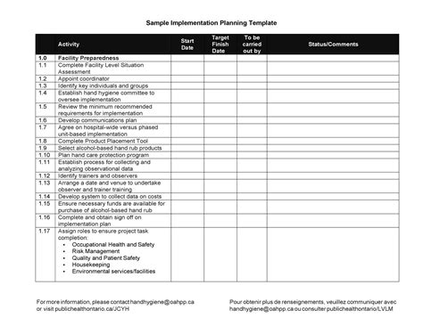 change implementation plan template word