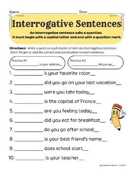 change into interrogative sentences exercises with answers pdf