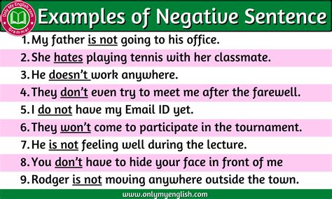 change into negative sentence examples