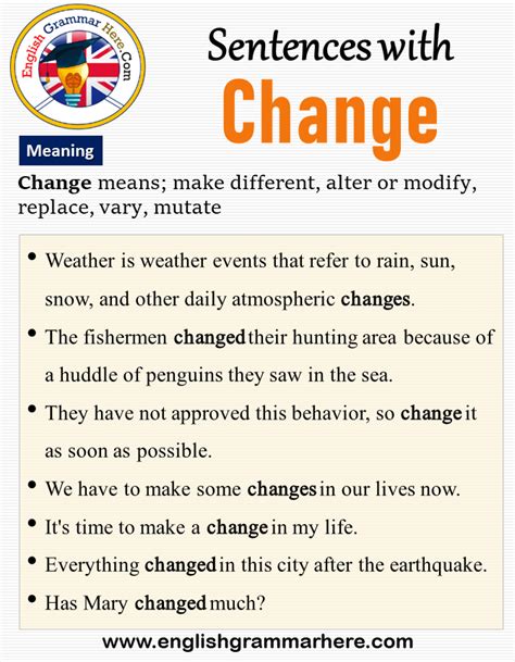 change meaning in english grammar
