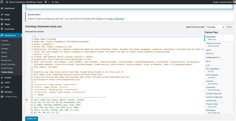 change page theme wordpress