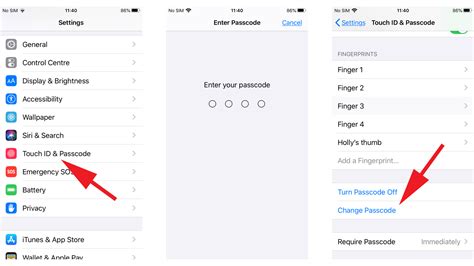 change passcode in iphone 11