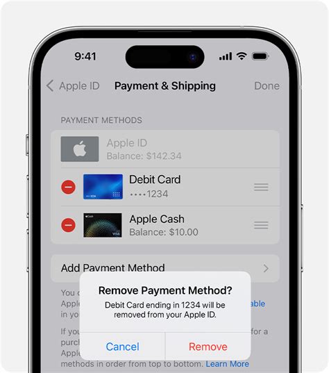 change payment method apple store