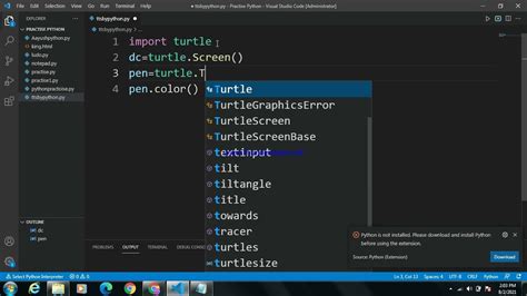 change pen color in python turtle