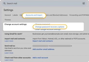change recovery email in gmail