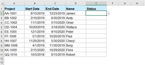 change row color based on drop down list