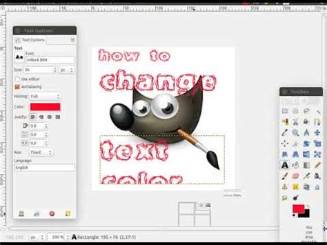 change text color in gimp