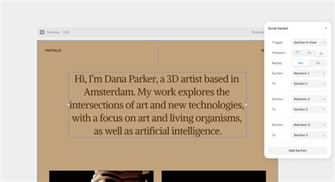 change text color on hover framer