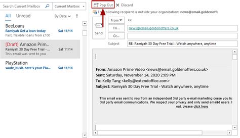 change the message format from plain text to html
