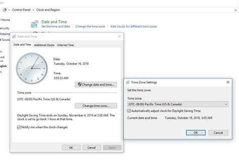 change time zone on server