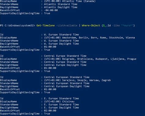 change time zone server 2022 powershell