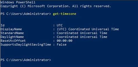 change time zone through powershell