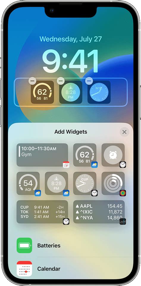 change widgets on lock screen