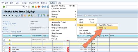 changing default excel file format in sap