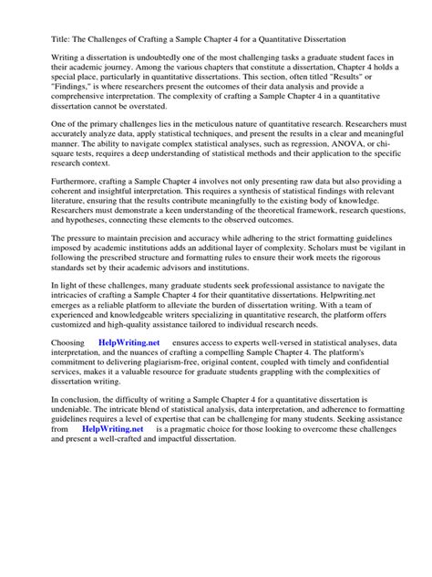 chapter 4 quantitative dissertation example pdf