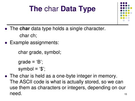 char data type example