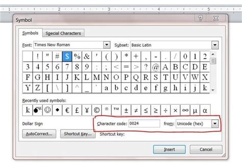 character code for in word