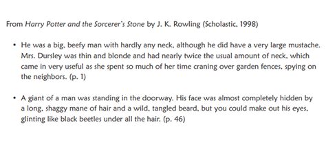 character description examples ks3