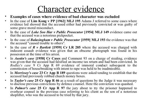 character evidence examples
