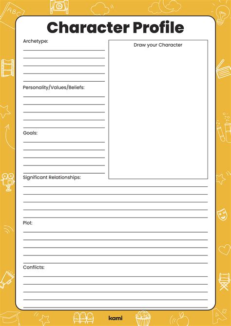 character profile example for students