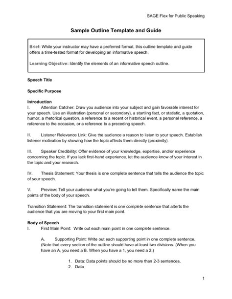 Character Speaking Template