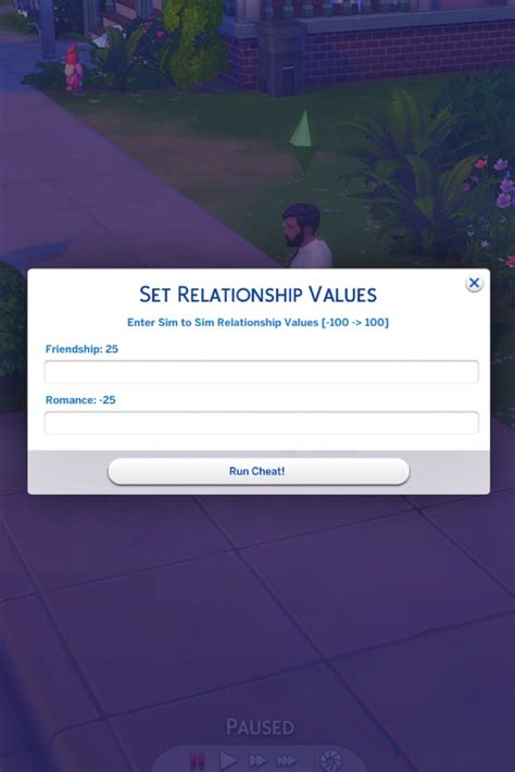 cheat code for friendship sims 4