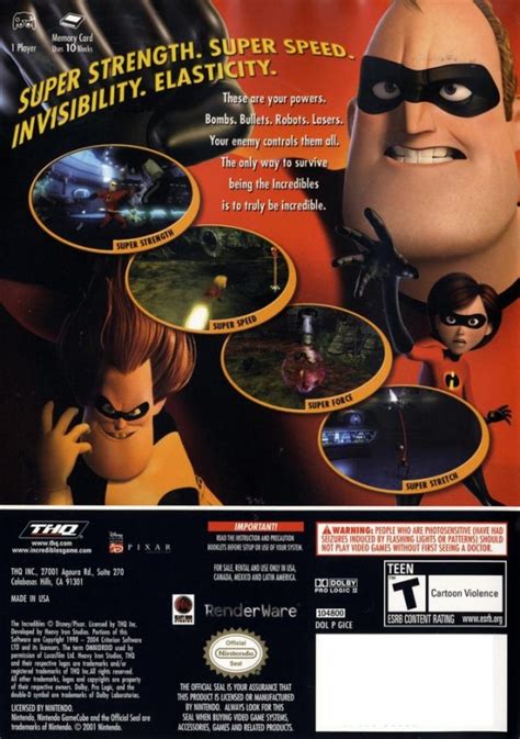 cheat codes for the incredibles gamecube