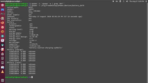 check battery status linux command line