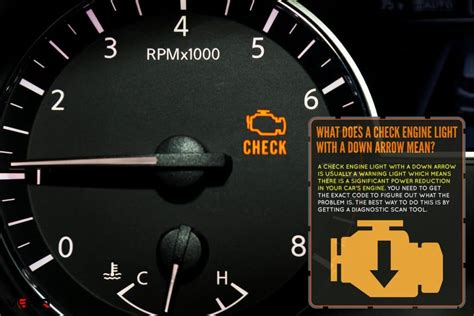 check engine light with down arrow