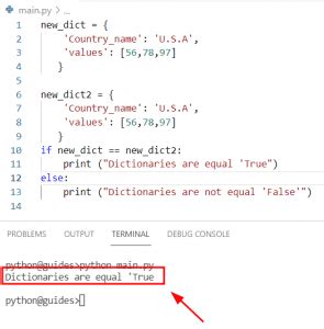check if two dictionaries are equal python