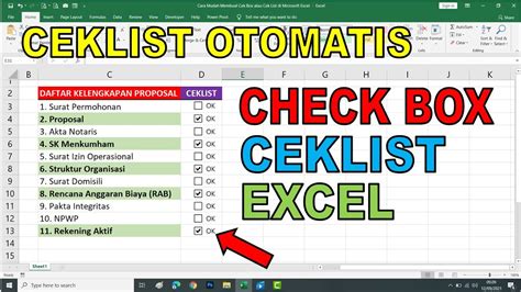 check list di excel