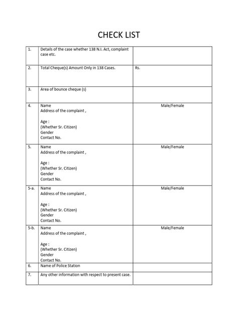 check list form pdf