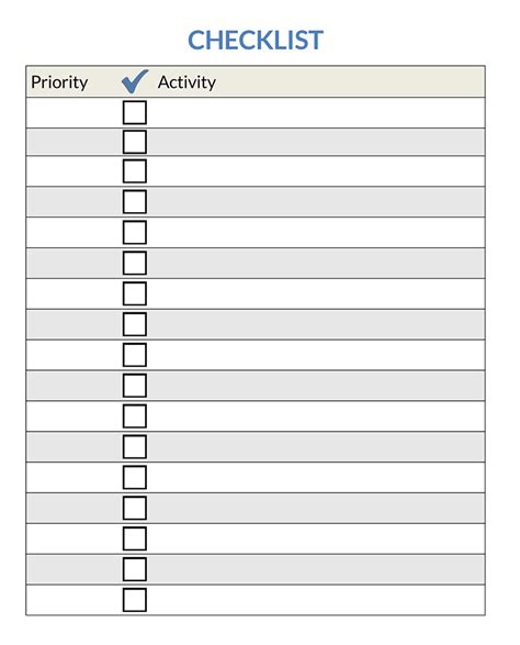 check list format in word