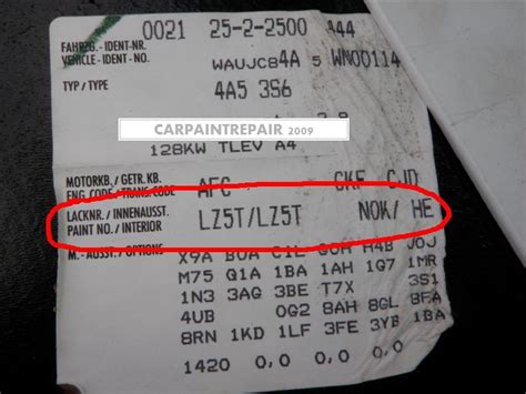 check vw paint code