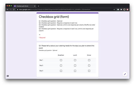 checkbox form example
