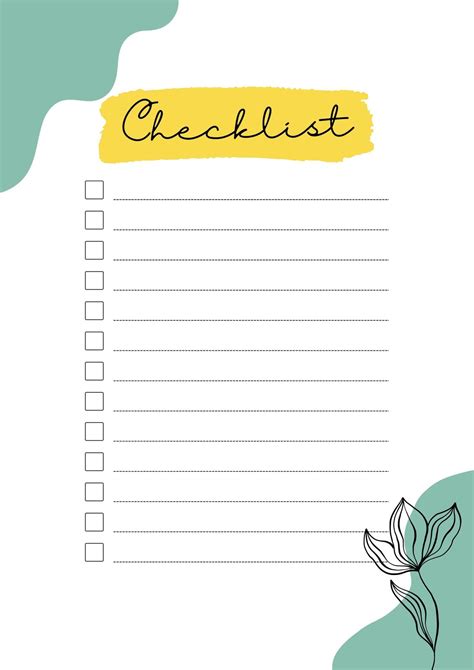 Checklist Creator Printable