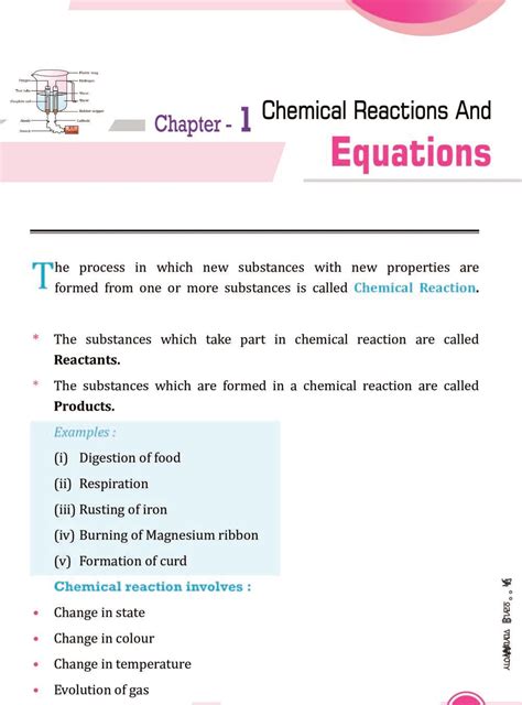 chemical reaction and equation class 10 notes pdf topperlearning